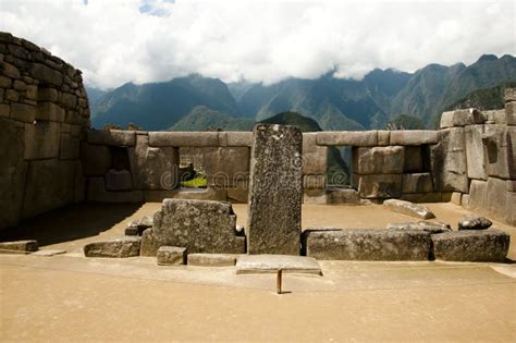 The Temple Of The Three Windows Machu Picchu Peru Stock Photo