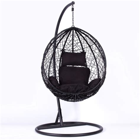 Hanging egg chair review | swing chair assembly i ordered my hanging chair online and it was delivered in two boxes at. Rattan Black Swing Weave Patio Garden Hanging Egg Chair ...
