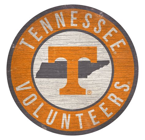 Tennessee Volunteers Sign Wood 12 Inch Round State Design Sports Fan Shop