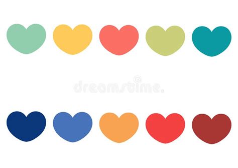 Collection Of Colorful Heart Illustration Stock Vector Illustration