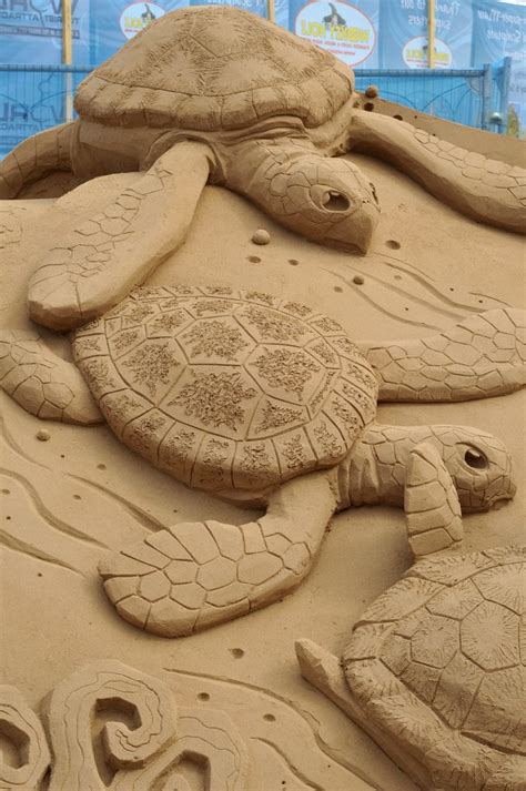Sand Sculpture Turtles Beach Sand Art Sand Sculptures Sand Art