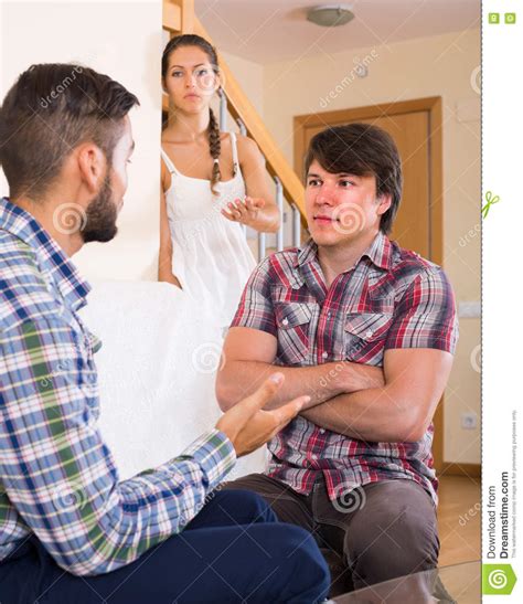 Quarrel Among Adult Partners At Home Stock Image Image Of American