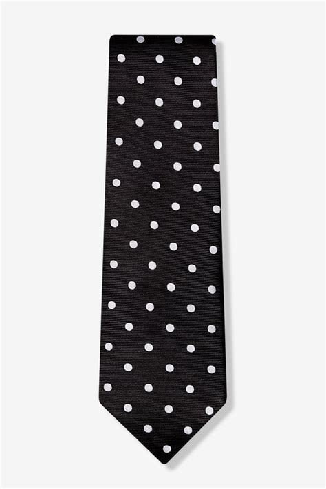 Black Silk White Polka Dot Tie