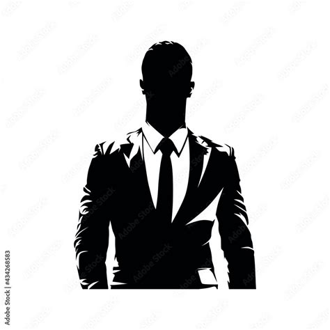 Businessman In Suit Avatar Front View Abstract Isolated Vector