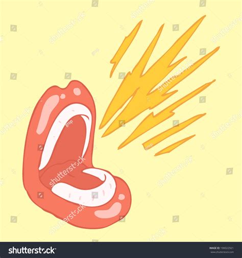 Cartoon Screaming Mouth Lips And Teeth Vector Illustration Hand Drawn 190022921 Shutterstock