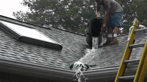 Roof Valley Rain Water Diverter Tests Downspout Gutter