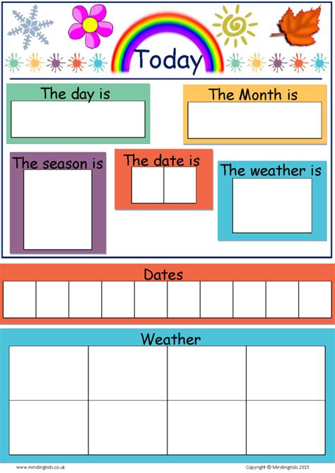 Today Is Dates Weather And Seasons Chart Mindingkids 50b