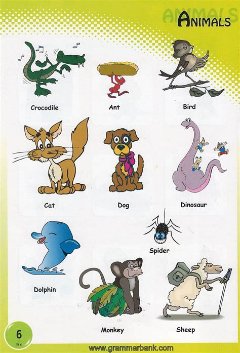 Words with pictures for kids pdf. Animals Vocabulary For Kids