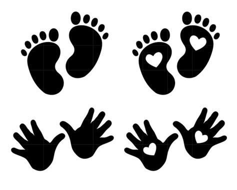 Baby Handprint Svg Baby Feetprint Svg Newborn Svg Baby Etsy
