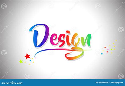 Design Handwritten Word Text With Rainbow Colors And Vibrant Swoosh