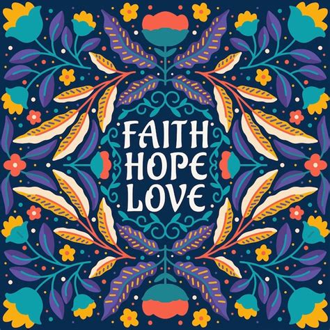 Premium Vector Quote Faith Hope Love Framed In Hand Drawn