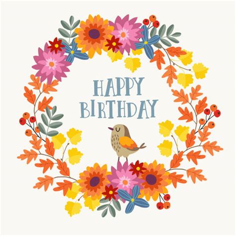 Best Happy Birthday Autumn Illustrations Royalty Free