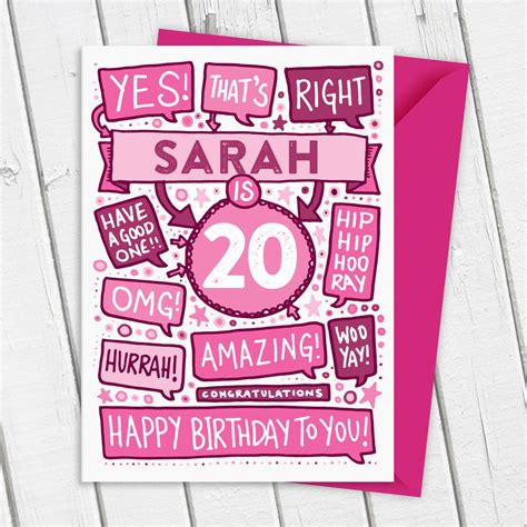Get it as soon as thu, jul 22. 20th thats right personalised birthday card pink by a is for alphabet | notonthehighstreet.com