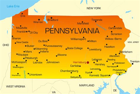 Map Of Cities In Pennsylvania World Map