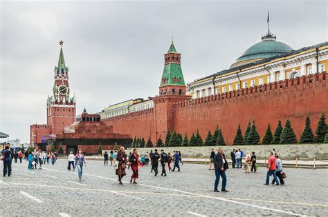 Tourists Walk On Red Square In Moscow Editorial Image Image Of