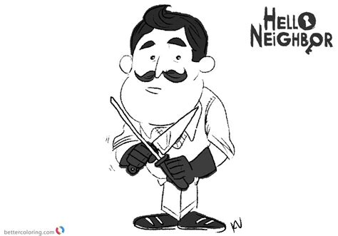 Can you escape from granny's house in hello neighbor? Hello Neighbor Coloring Pages Spooks Copy - Free Printable ...