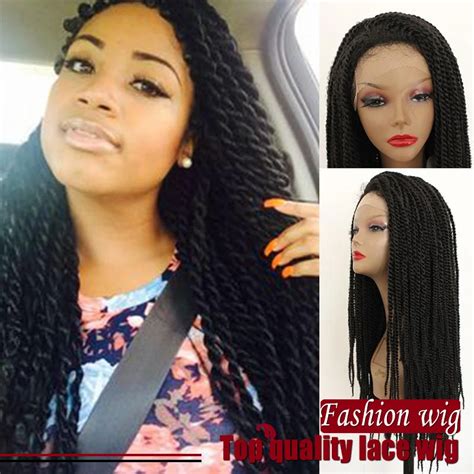 African American Twist Braiding Wigs Heat Resistant Synthetic Lace