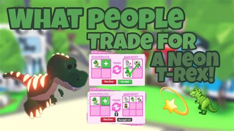 What People Trade For A Neon T Rexadopt Meroblox Youtube