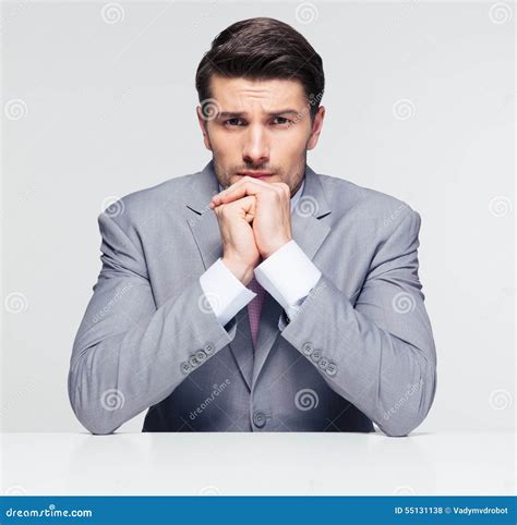 Handsome Businessman Sitting At The Table Stock Photo Image Of Person