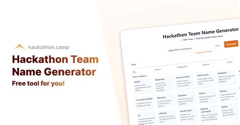 Hackathon Team Name Generator Free Tool