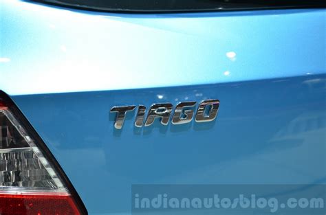 Tata Tiago Badge At Geneva Motor Show 2016