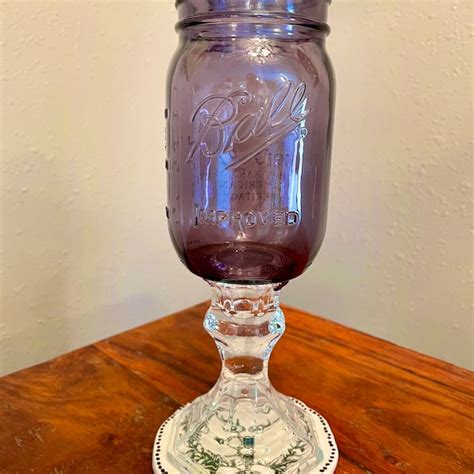Mason Jar Wine Glass Etsy