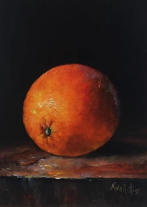 Orange Original Oil Painting By Nina Raide Still Life Canvas Etsy