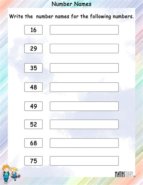 Number Names Worksheet Number Words Worksheets Number Words Worksheets