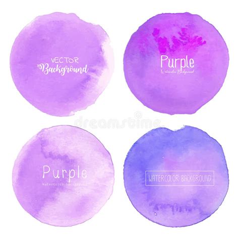 Purple Watercolor Circle Set On White Background Pastel Watercolor