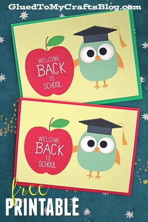 Welcome Back To School Owl Card Printable