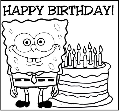 Some of these happy birthday coloring pages are available with advanced patterned pictures. Spongebob Happy Birthday Coloring Pages - Coloring Home