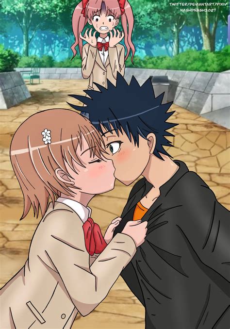 Mikoto Misaka Kisses Touma Kamijou By Nashdnash2007 On Deviantart