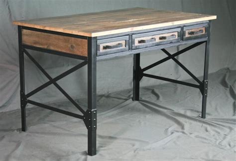 Reclaimed Wood Desk With Drawers Industrial Office Desk W Etsy
