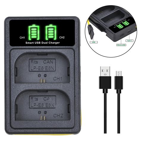 Lp E6 Lpe6 Lp E6n Battery Charger For Canon Eos 5d Mark Ii Iii Iv Eos 5ds 5ds R Eos 6d Lcd