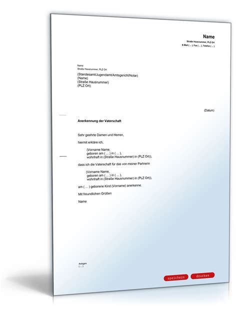 Vollmacht ✓ kostenloser download und rechtssicheres dokument individuell erstellt für ihre konkrete situation. Anerkennung Vaterschaft | Vorlage zum Download