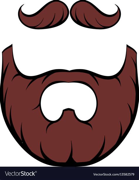 Mustache And Beard Icon Cartoon Royalty Free Vector Image