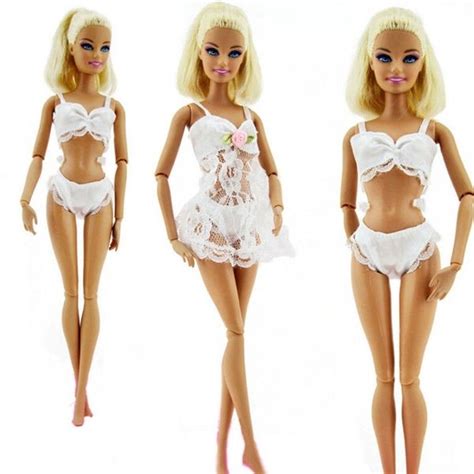 PCS Sexy Pajamas Lace Dress Bra Underwear Clothes For Barbie Doll Clothes Sewing Barbie