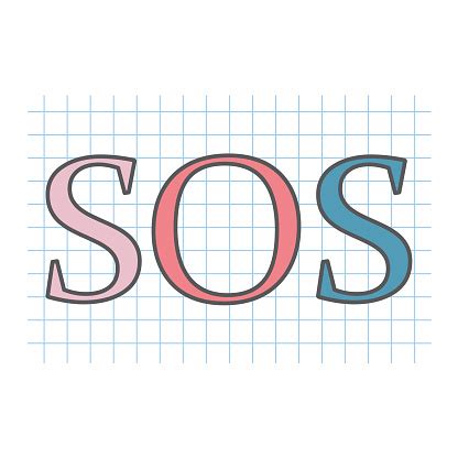 Download sos images and photos. Sos Sign On Checkered Paper Sheet Stock Illustration ...