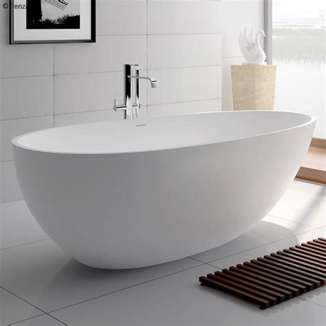 Solid Surface Stone Free Standing Bath Tub Matte White Avocado White 150076054 Innovative