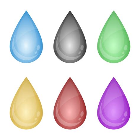 Colored Liquid Drop Set Vector Design Illustration Isolated On White