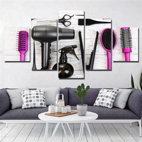 5 Pieces Posters Hair Salon Cosmetology And Hairdressing Wall Art Picture Home Decoration Canva