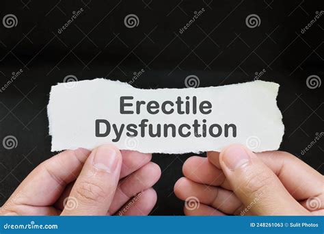 Erectile Dysfunction Diagnosis And Anxiety Concept Male Hand Holding Paper With Written Word