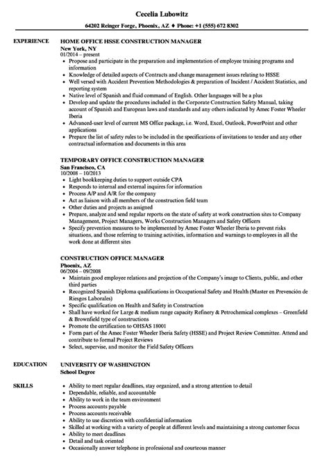 How to write an office manager resume. Well-Design construction office manager resume sample ...