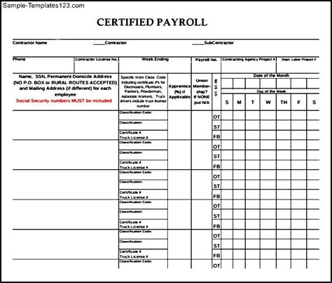 Certified Payroll Template