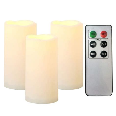 Set Of 3 Candle Choice Outdoor Indoor Pillar Flameless Led Battery