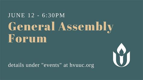 General Assembly Forum — Congregation News — Holston Valley Unitarian Universalist Church