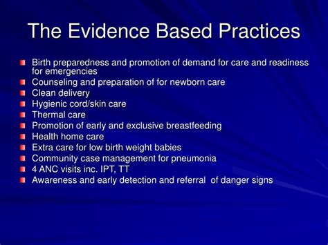 Ppt Acceptability Of Evidence Based Maternal Neonatal Care Practices
