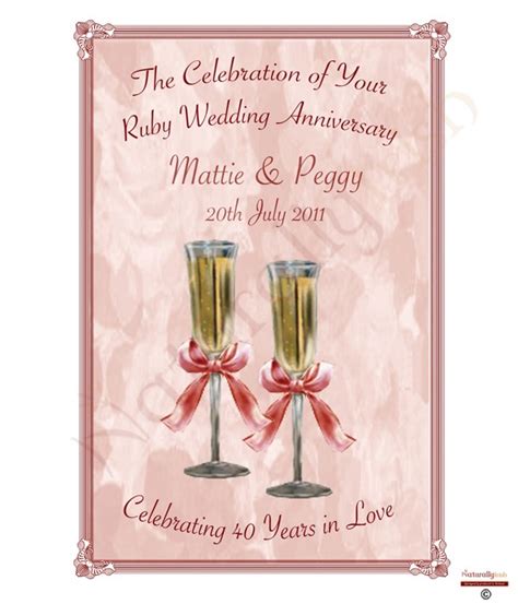 Couples who have spent 60 years together will probably have just about everything they. Champagne Glasses Happy Ruby Wedding Anniversary Candles ...