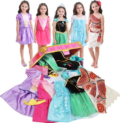 Girls Dress Up Trunk Vgofun Princess Costume Dress Pretend Play Set For