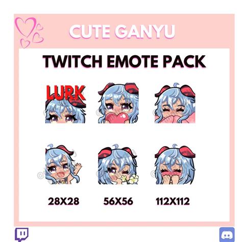 Cute Ganyu Twitch Emote Genshin Impact Emote Pack Etsy In 2021